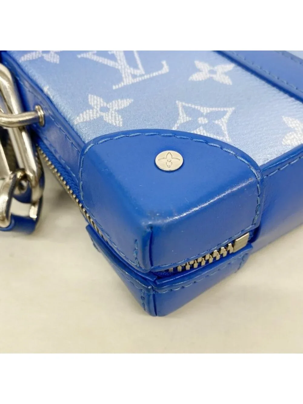 Louis Vuitton Shoulder Bag Monogram Clouds Soft Trunk Wallet Blue White